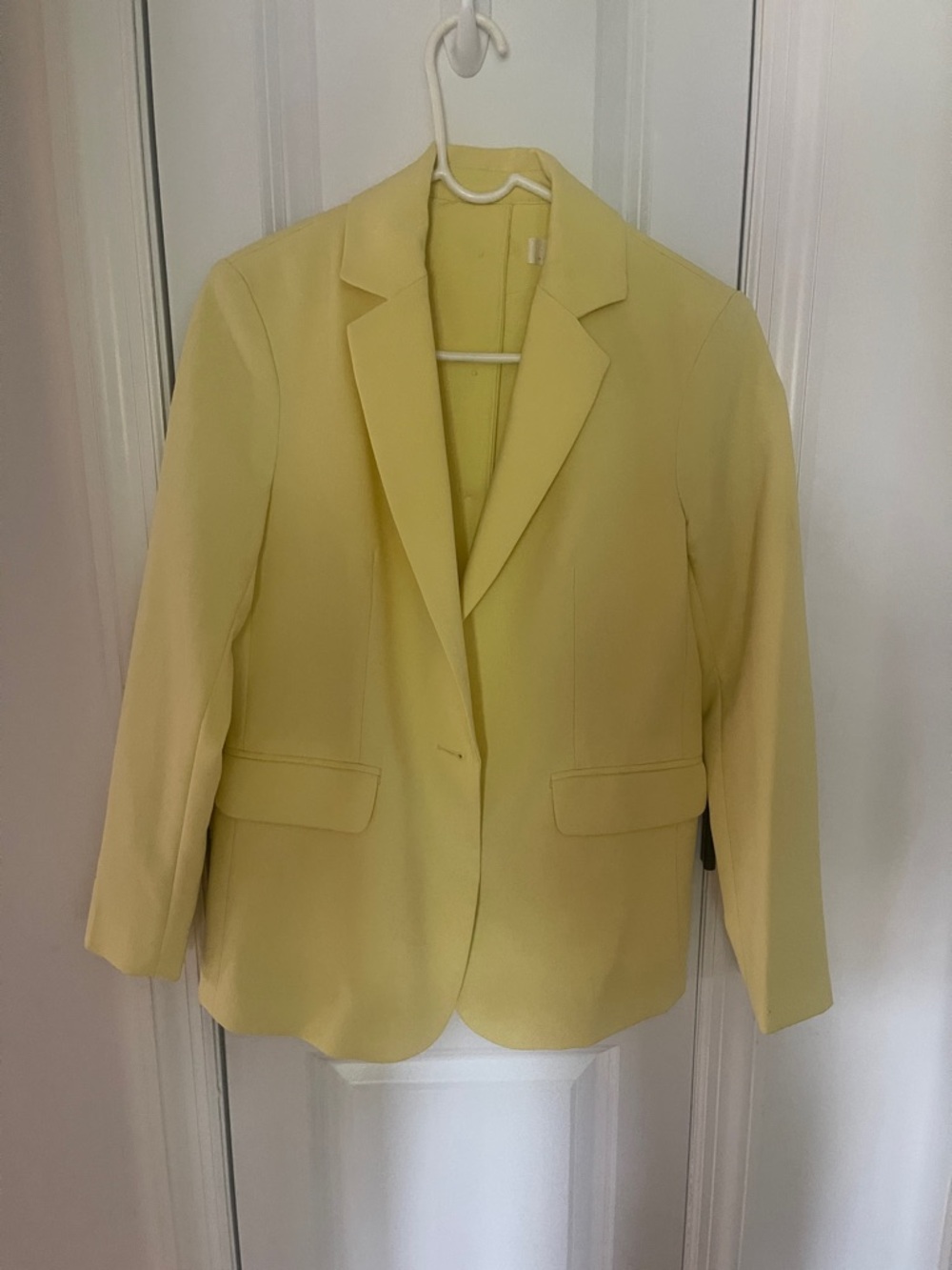Maeve Soft Yellow Single-Button Blazer